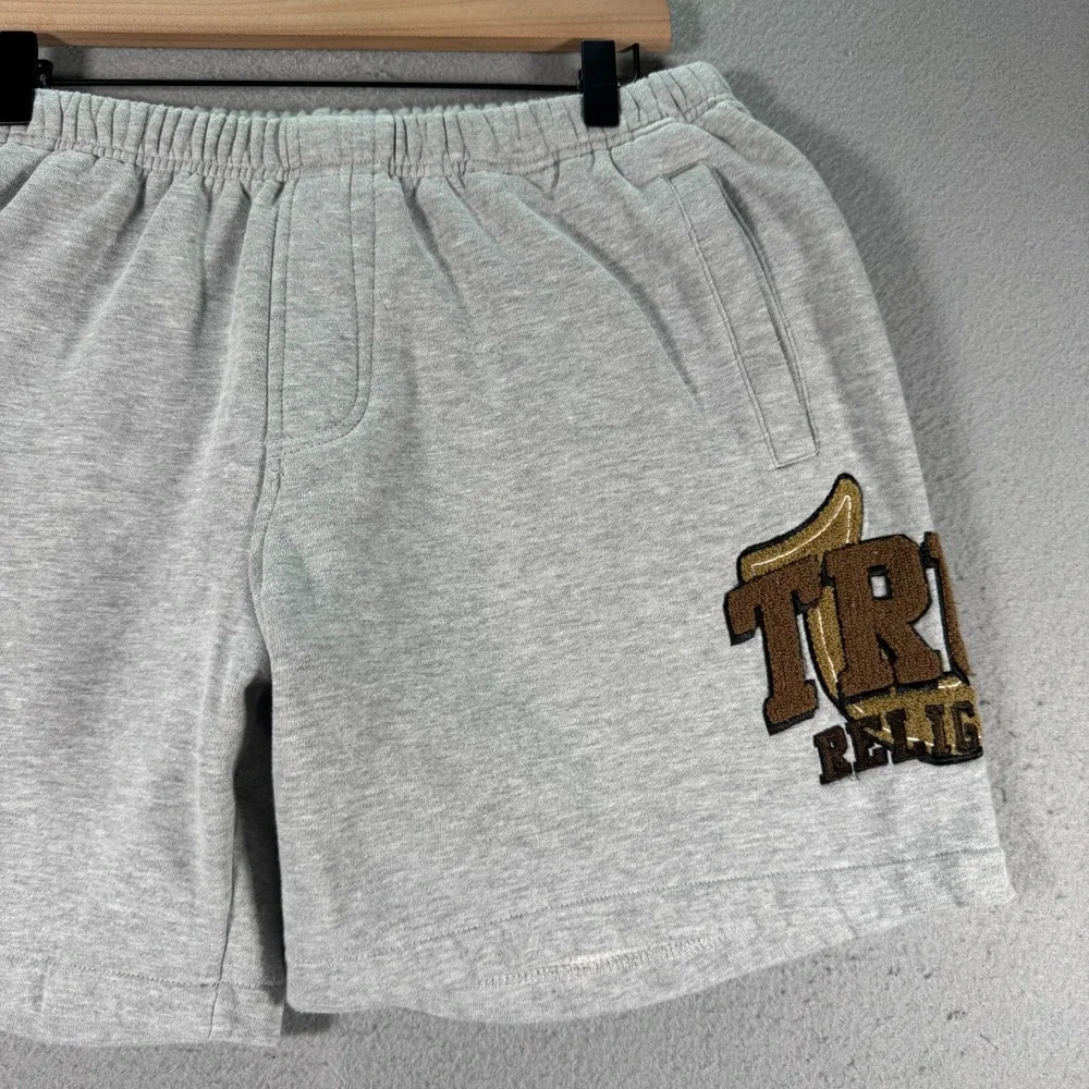True Religion Relaxed Jogger‎ Shorts Men Medium Gray Comfort Classic Athleisure